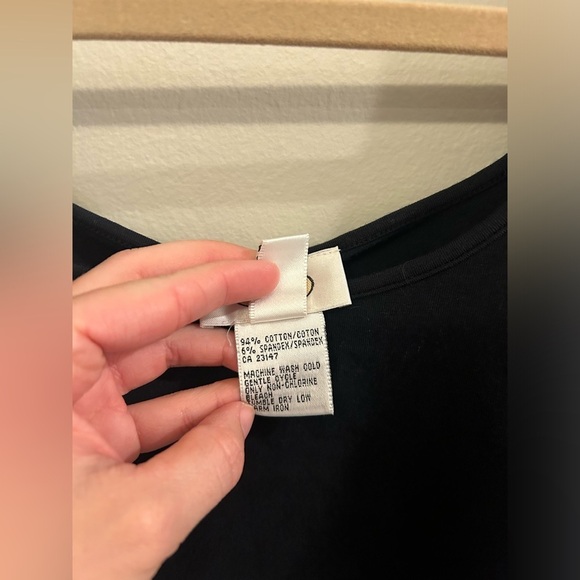 Talbots Tank Top Women’s Large Black Cotton - Picture 4 of 6